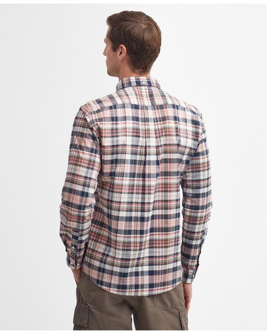 Barbour White Plaid-Check Cotton Shirt for men