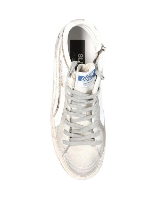 Golden Goose Deluxe Brand White Slide High-Top Sneakers