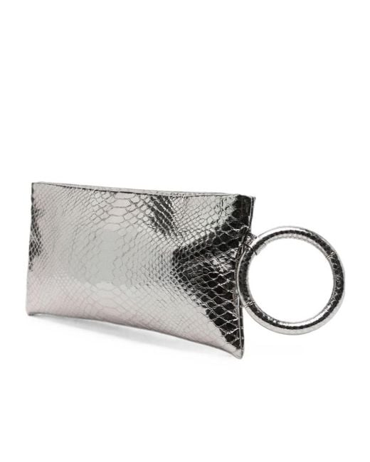 Tom Ford Gray Zip-Top Clutch