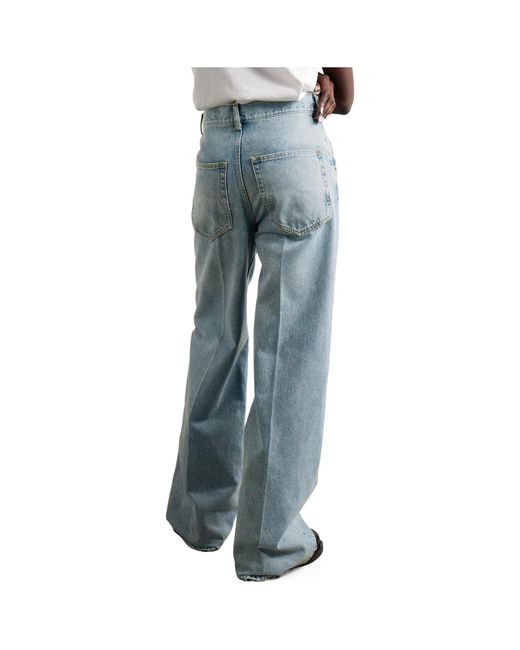 Petar Petrov Blue Mid-Rise Wide-Leg Jeans
