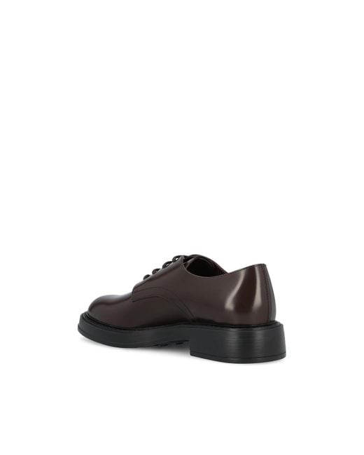 Tod's Brown Logo Embossed Lace-Up Shoes for men