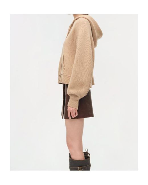 Jonathan Simkhai Brown Dakota Wool Cropped Hoodie