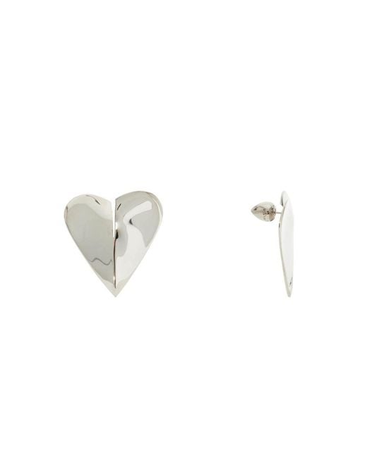 Alaïa White Alaïa Le Coeur Heart-Shaped Polished Earrings