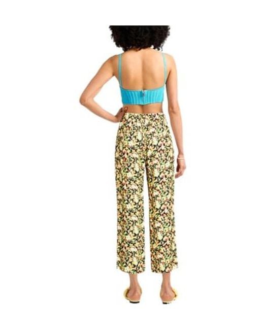 Marni Metallic Floral Print Wide Leg Pants
