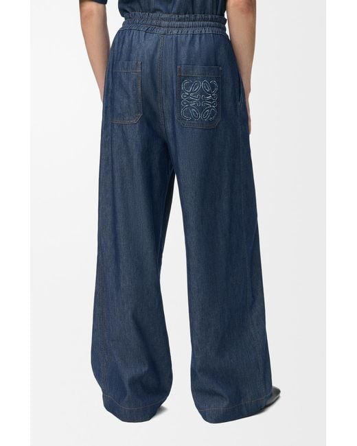 Loewe Blue Straight Leg Trousers for men