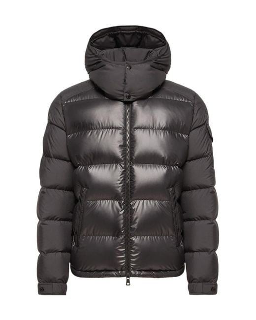 Moncler Black Maya Hooded Short Down Jacket for men