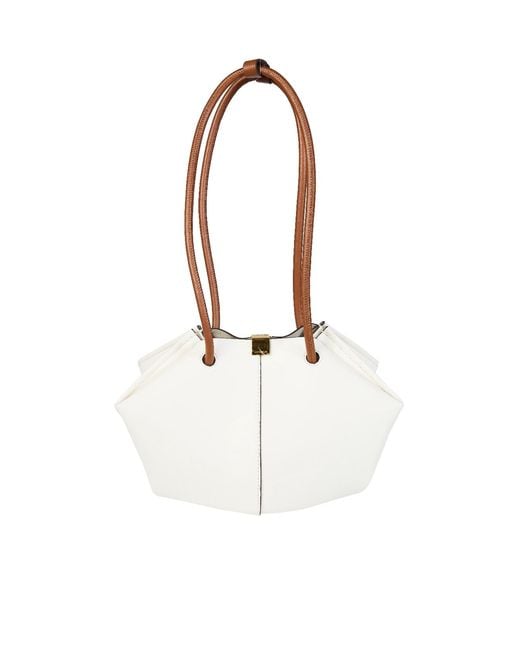 Coccinelle White Kamy Logo Lettering Shoulder Bag