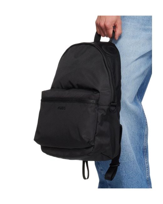 Boss Blue Zippered Backpack for men