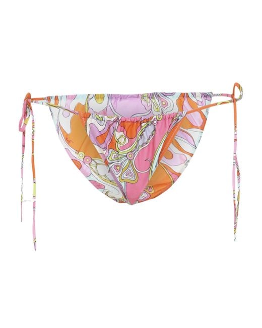 Emilio Pucci White Pucci Orchidee Tie-Side Bikini Briefs