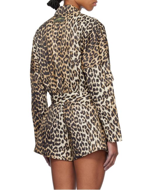 Ganni Black Leopard-Print Jacket