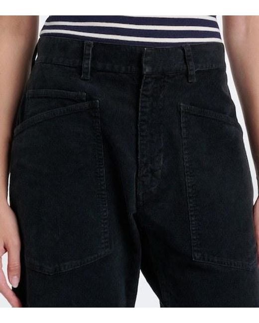 Nili Lotan Blue Shon Cotton-Blend Corduroy Barrel-Leg Jeans