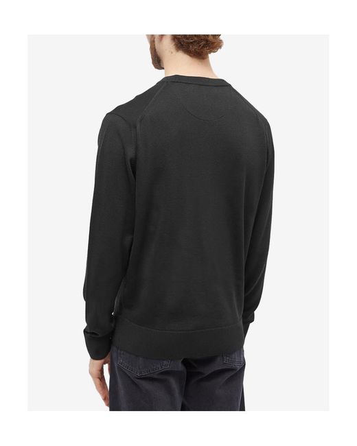 Maison Kitsuné Black Round-Neck Knitted Pullover for men
