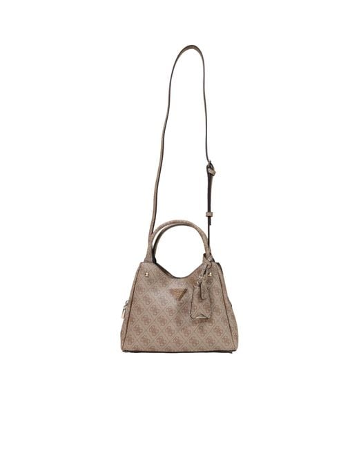 Guess Brown Logo-Pattern Tote Bag