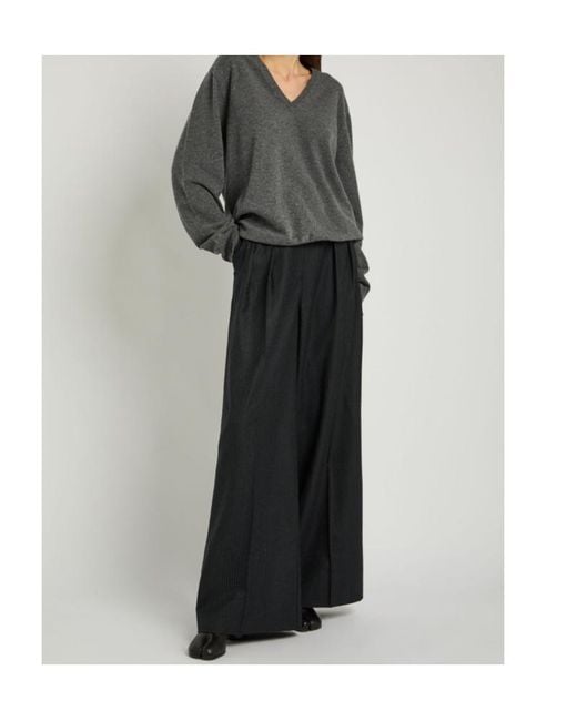 Maison Margiela Gray V-Neck Wool Jumper