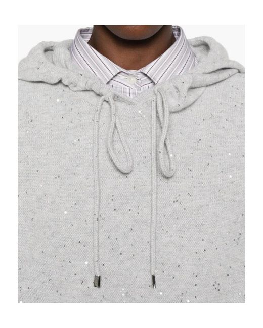 Antonelli Gray Drawstring Hooded Sweater