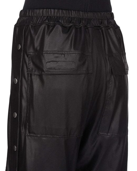 Rick Owens Black Buttons Drawstring Shorts