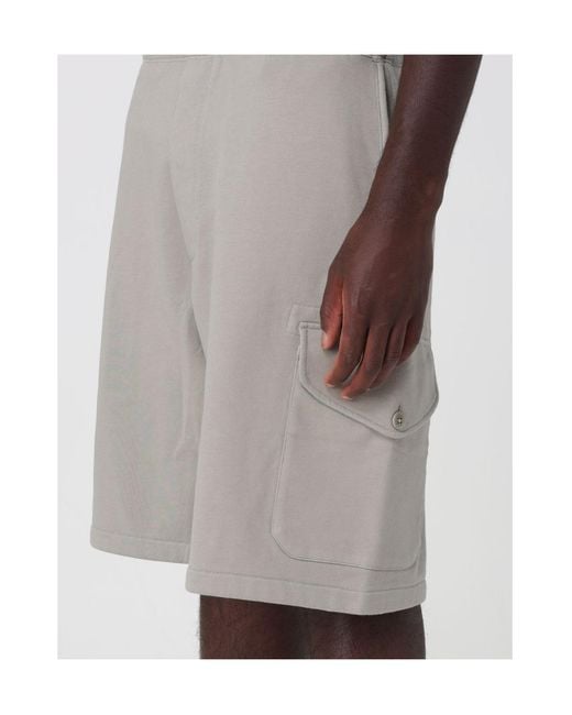 C P Company Gray Cargo Pocket Shorts for men