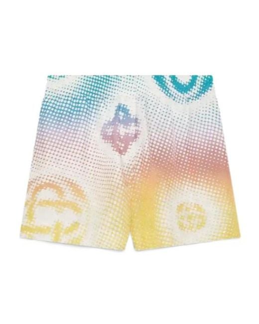 Casablanca Blue Halftone Logo Print Shorts
