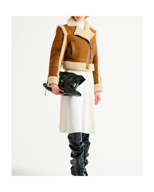Balmain Metallic Shearling Biker Jacket