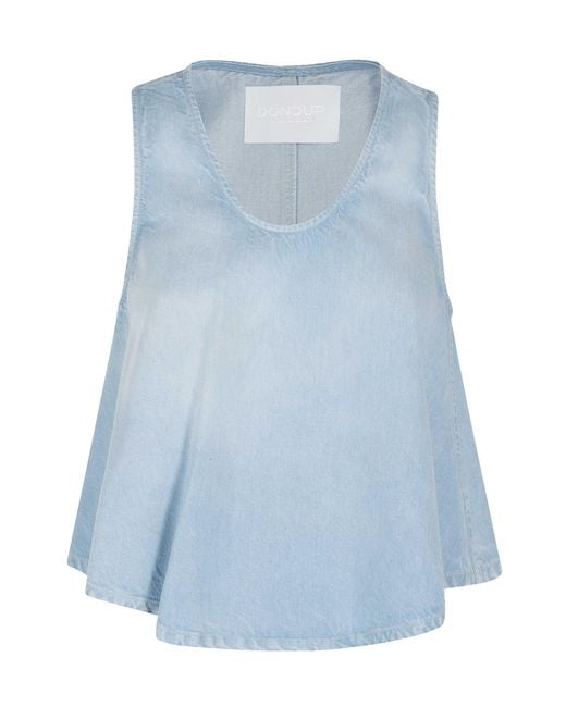 Dondup Blue Scoop-Neck Sleeveless Top