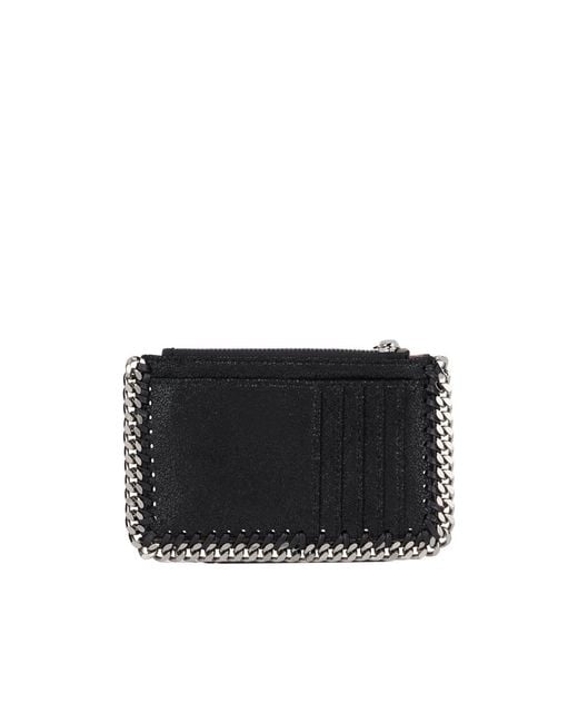 Stella McCartney Black Falabella Zip Cardholder Wallet