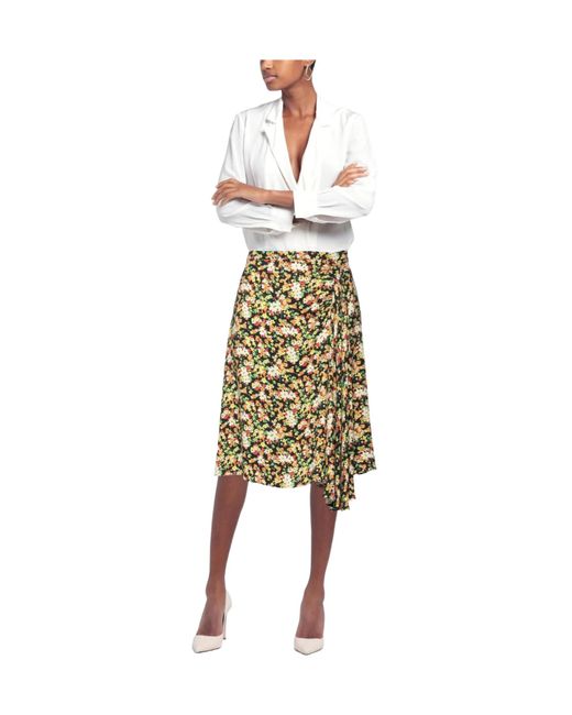 Marni Yellow Floral Print Asymmetrical Dress