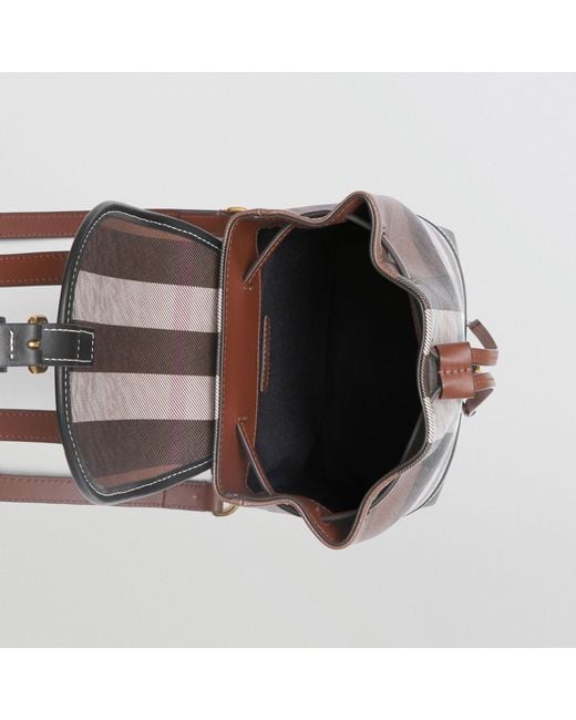 Burberry Brown Checked Foldover Backpack