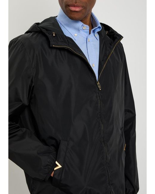 Valentino Black Hooded Shell Jacket for men