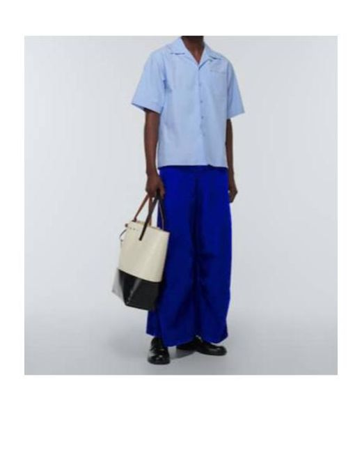 Marni Blue Mid-Rise Barrel-Leg Jeans for men