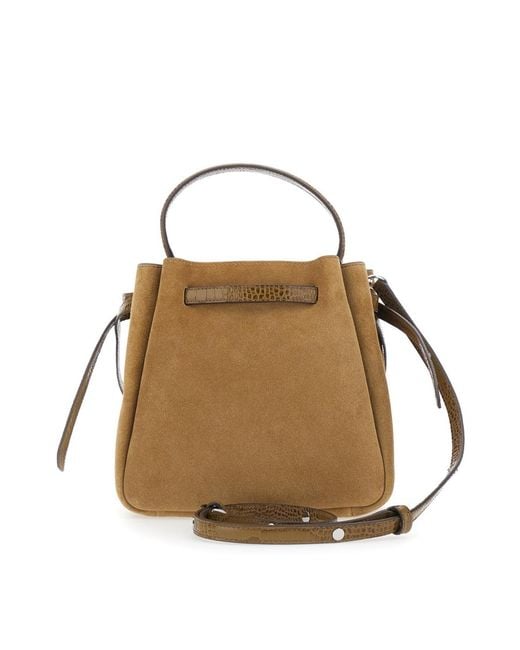 Tory Burch Natural Romy Top Handle Bucket Bag