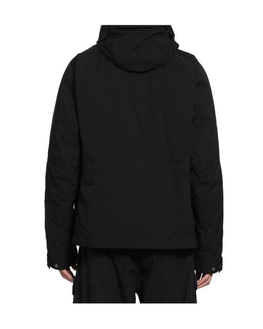 C P Company Black Goggle-Detail Hooded Jacket for men