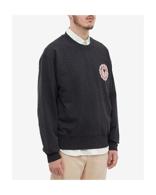 AMI Blue Ami Ami De Coeur Logo Patch Crewneck Sweatshirt for men