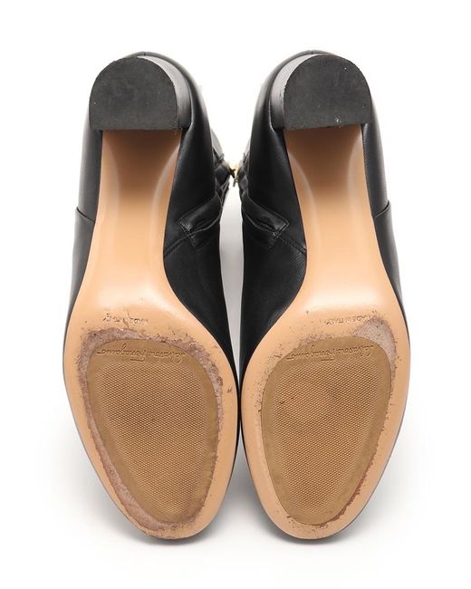 Ferragamo Black Fiamma High-Heeled Ankle Boots