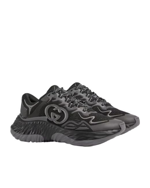 Gucci Ripple Logo Sneakers in Black | Lyst