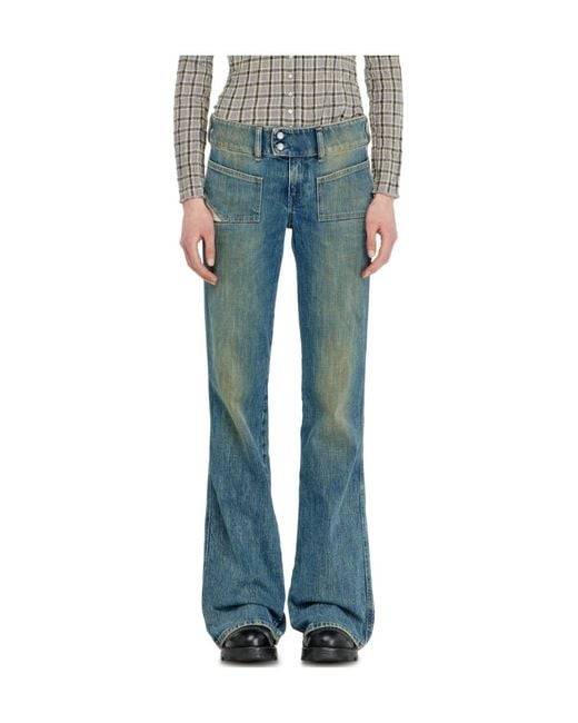 DIESEL Blue Bootcut Jeans Low-Waist D-Hush