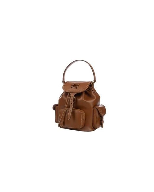 Miu Miu Brown Bags Backpacks