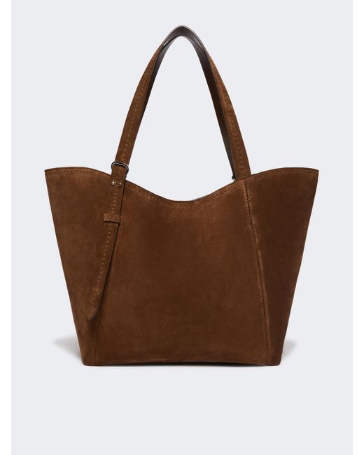 Max Mara Brown Split Leather Archetipo Handbag