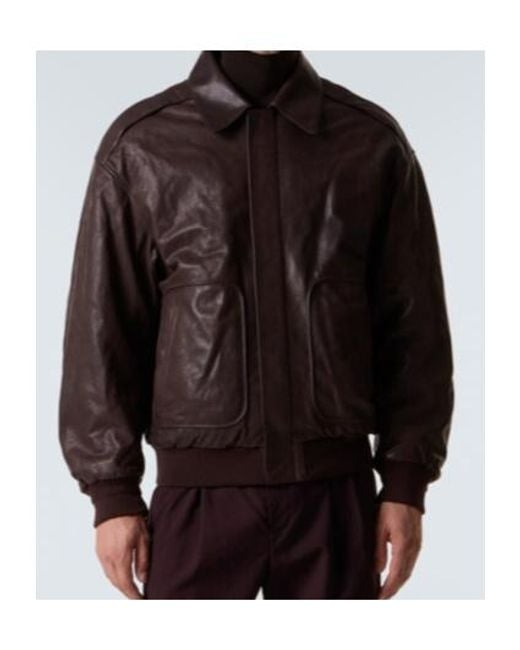 Calvin Klein Brown Johnson Leather Blouson for men