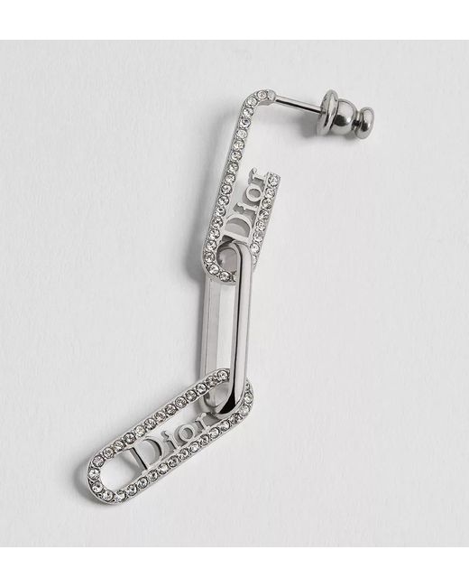 Dior White Link Earrings