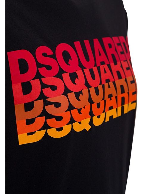 DSquared² Black Logo Print Short-Sleeve T-Shirt for men