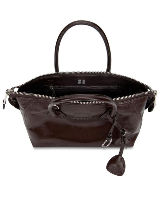 Miu Miu Brown Zippered Shoulder Bag