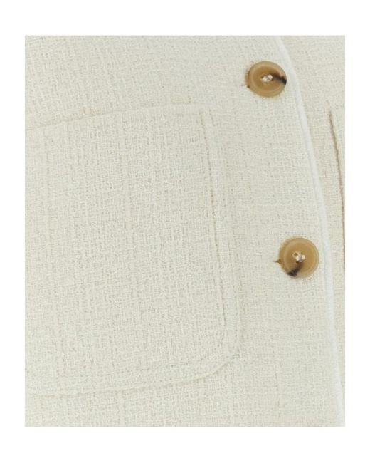 A.P.C. White Buttoned Tweed Blazer