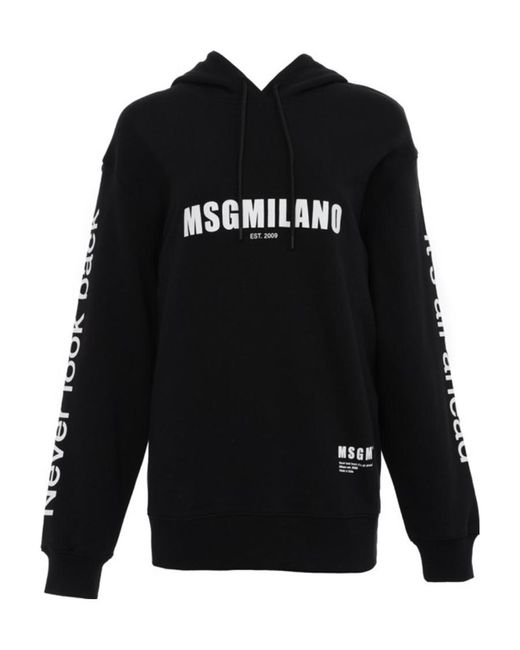 MSGM Black Logo Hooded Sweater