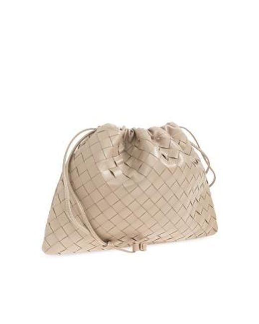 Bottega Veneta Natural Intrecciato Drawstring Shoulder Bag