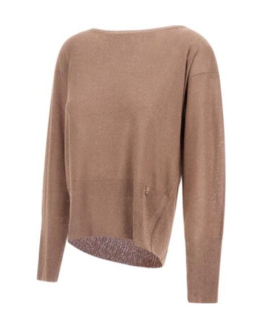 Herno Brown Sequinned Knitted Jumper