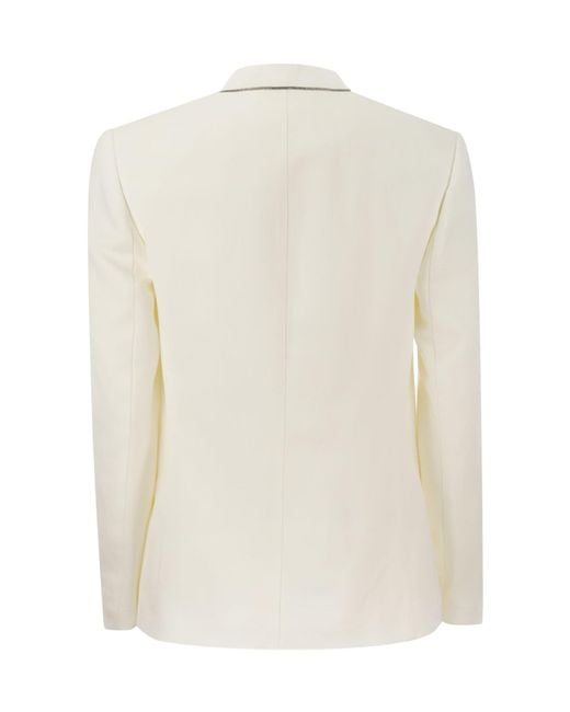 Brunello Cucinelli White Single Breasted Jacket