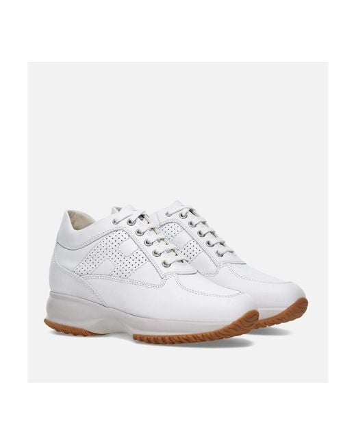 Hogan White Interactive Lace-Up Sneakers