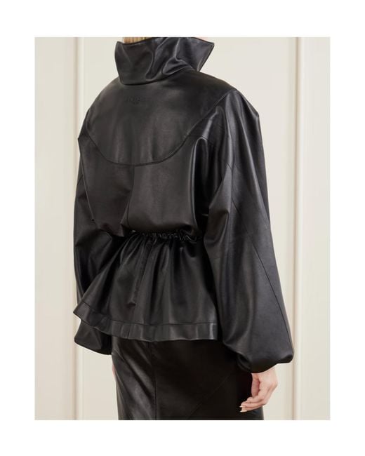 Givenchy Black Gathered Leather Jacket