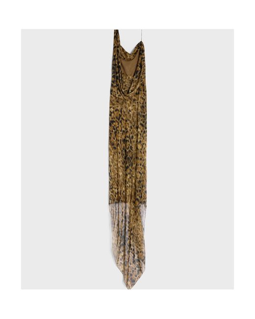 Céline Metallic Long Draped Dress