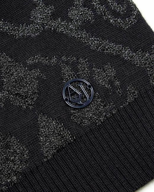 Armani Jeans Black Logo Knitted Pullover